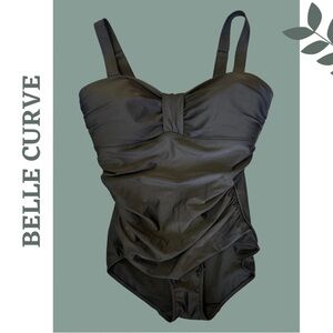 Belle Curve Women's Black One Piece
Swimsuit Padded Bra Size 18